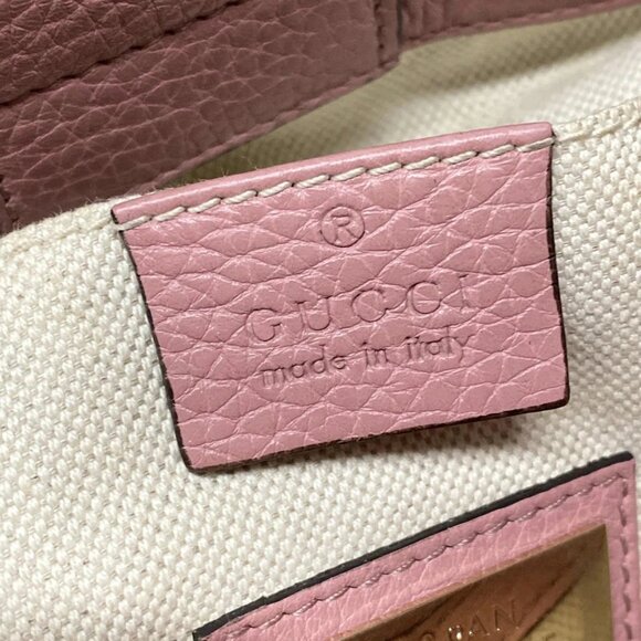 GUCCI Bamboo Shopper Pink Orange Leather Handbag bran570-100425 - Picture 13 of 14